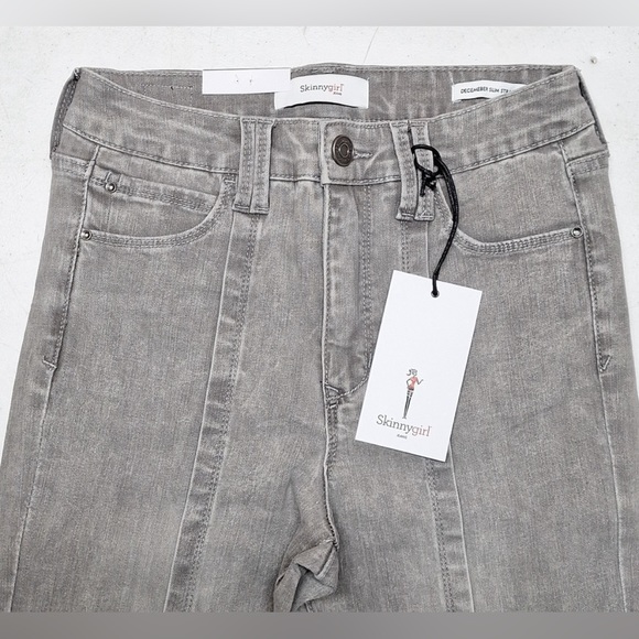 Skinnygirl Denim - Skinny Girl December High-Rise Slim Straight Gray Jeans Size 28/6 New!